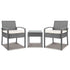 Outdoor PE Wicker Outdoor Setting Furniture Set Chairs Side Table Patio Grey
